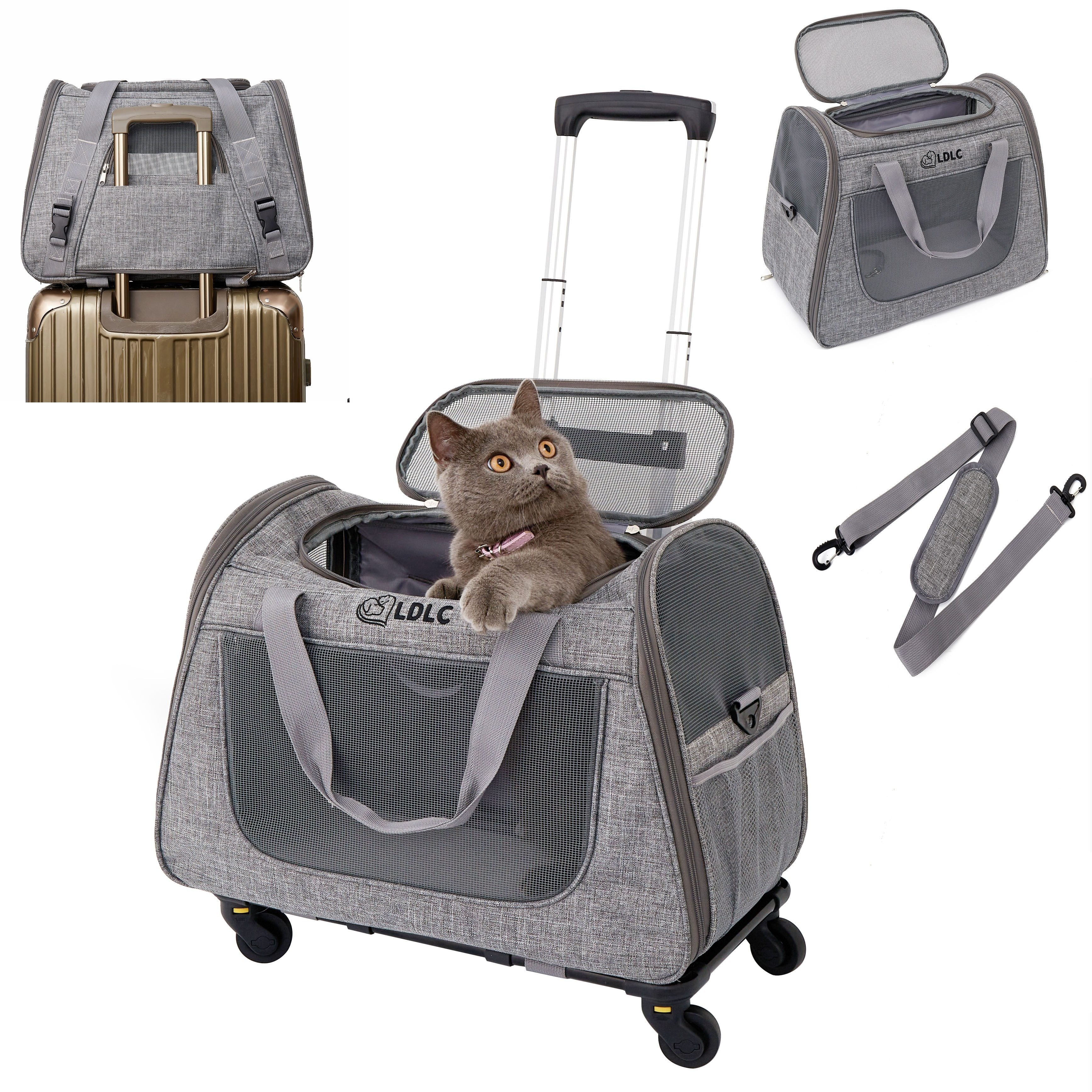 NNETM Pet Rolling Carrier with Detachable Wheels