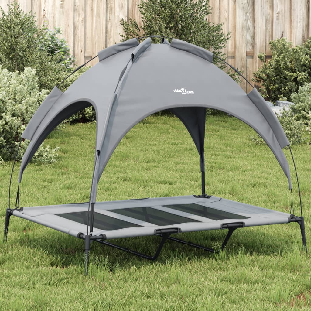 Vidaxl dog bed with canopy oxford fabric and steel anthracite