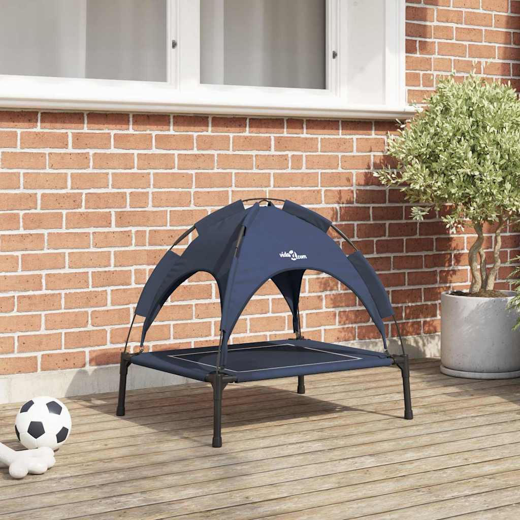VidaXL Hondenbed 63 x 49,5 x 60 cm staal marineblauw
