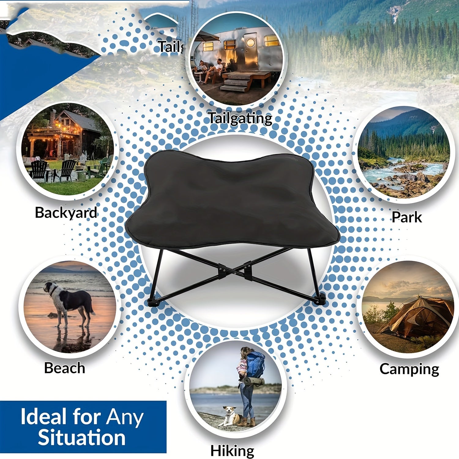 NNETM Portable Elevated Dog Bed for All Dog